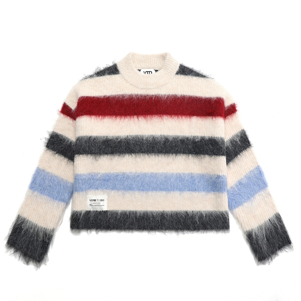 KNITWEAR BOXY CREAM & BLACK VTD XS