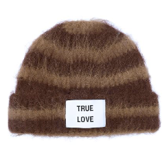 [VTD-BNY-RPL-R2] Beanie TRUE LOVE stripes brown R2